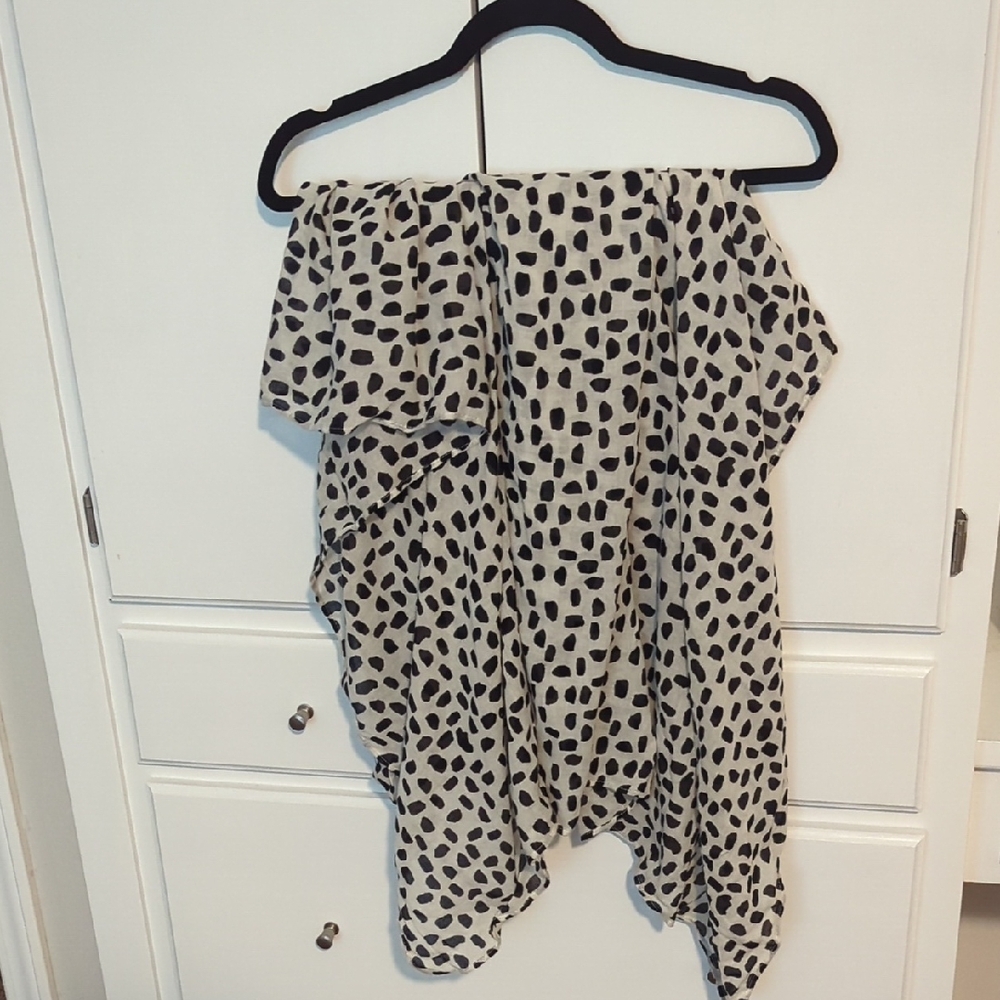 White And Black Cheetah Print Swimsuit Cover Up.